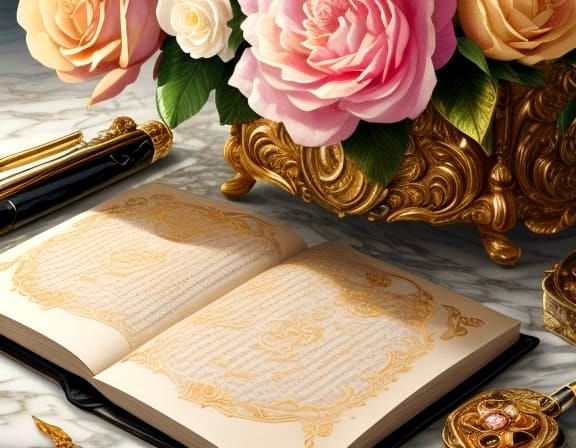 Luxury Leather Journal with Pen as Oil Pastel Painting