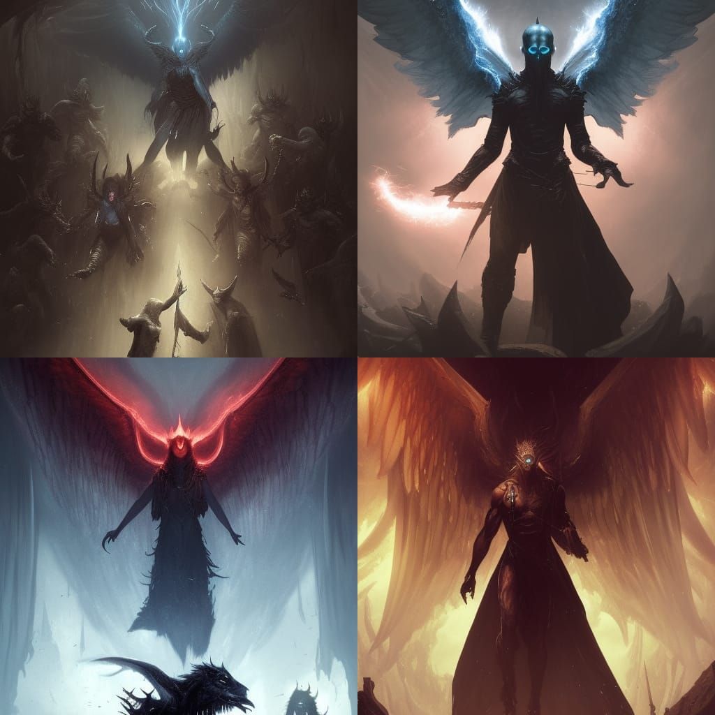 Winged Watcher in Dark Fantasy Style