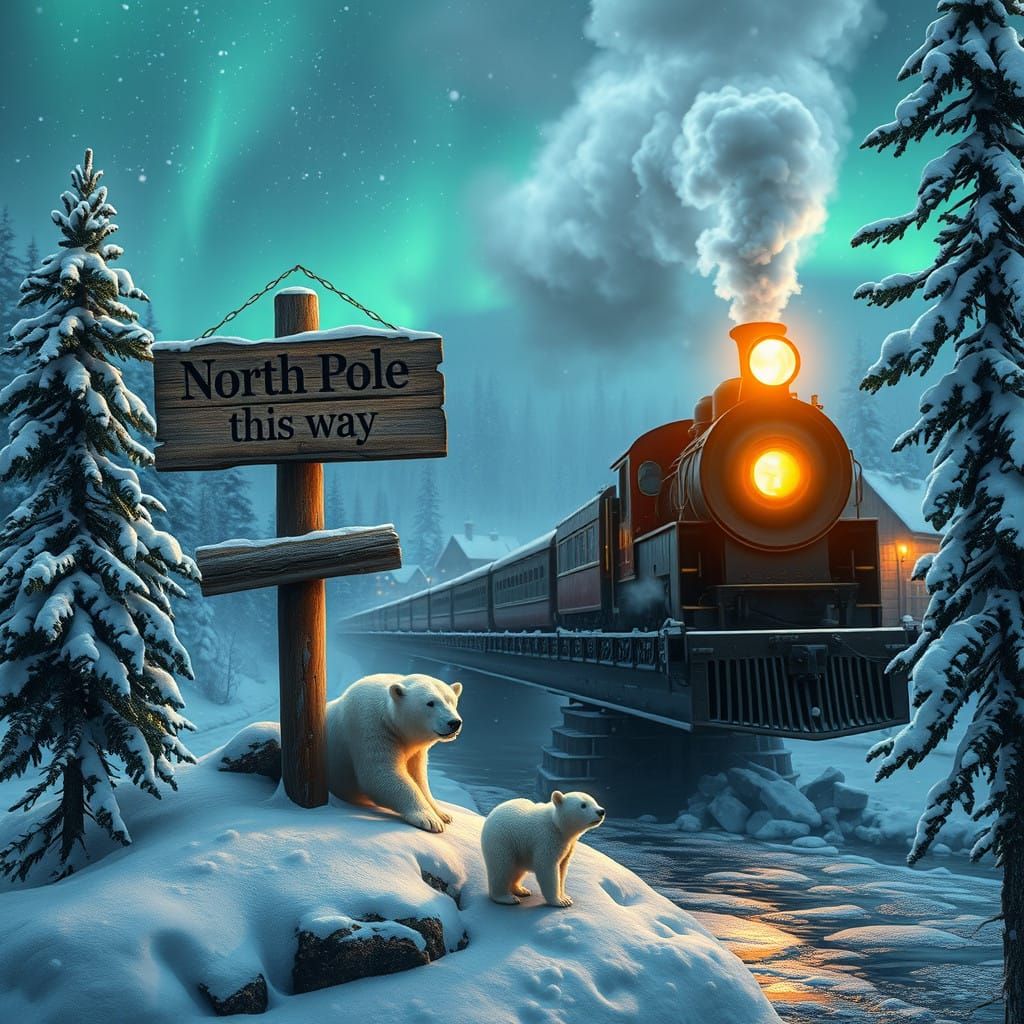 Train Chugs Through Frozen Winter Wonderland