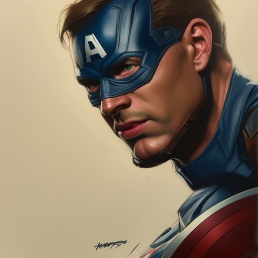 Hyperdetailed Captain America Portrait in Striking Lighting