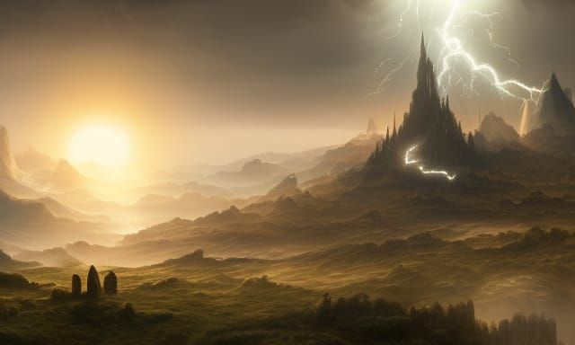 Epic Choice Between Heaven and Earth in Fantasy Art