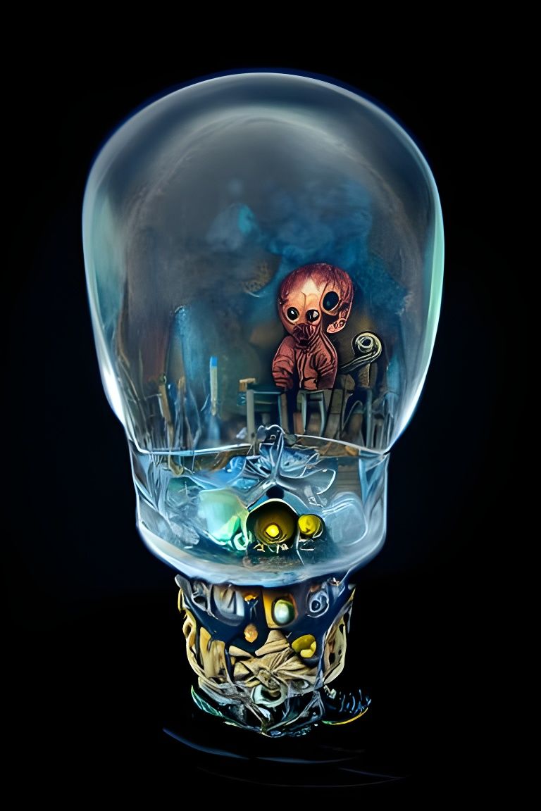 Colourful Lovecraftian eldritch plush toys, Teddybear, cat plush toy, penquin plush toy, trapped inside crystal skull sh...