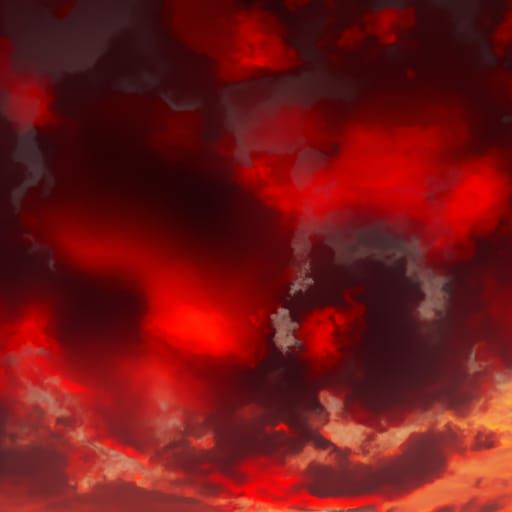 Dramatic Red Sky Digital Matte Painting