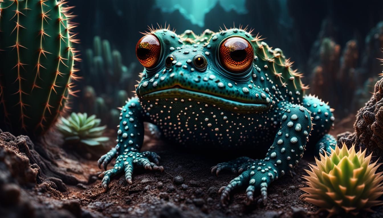 DMT Marble Eyed Cactus Toad: Digital Matte Painting