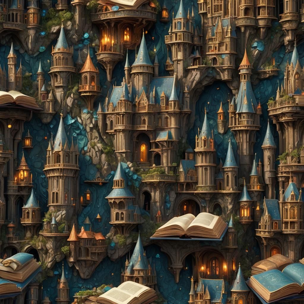 Illuminated Old Book: Detailed Matte Painting