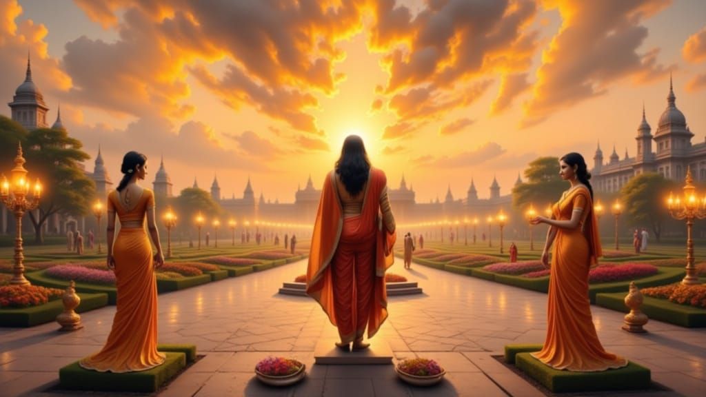 Baroque Palace Garden in Vibrant Bloom