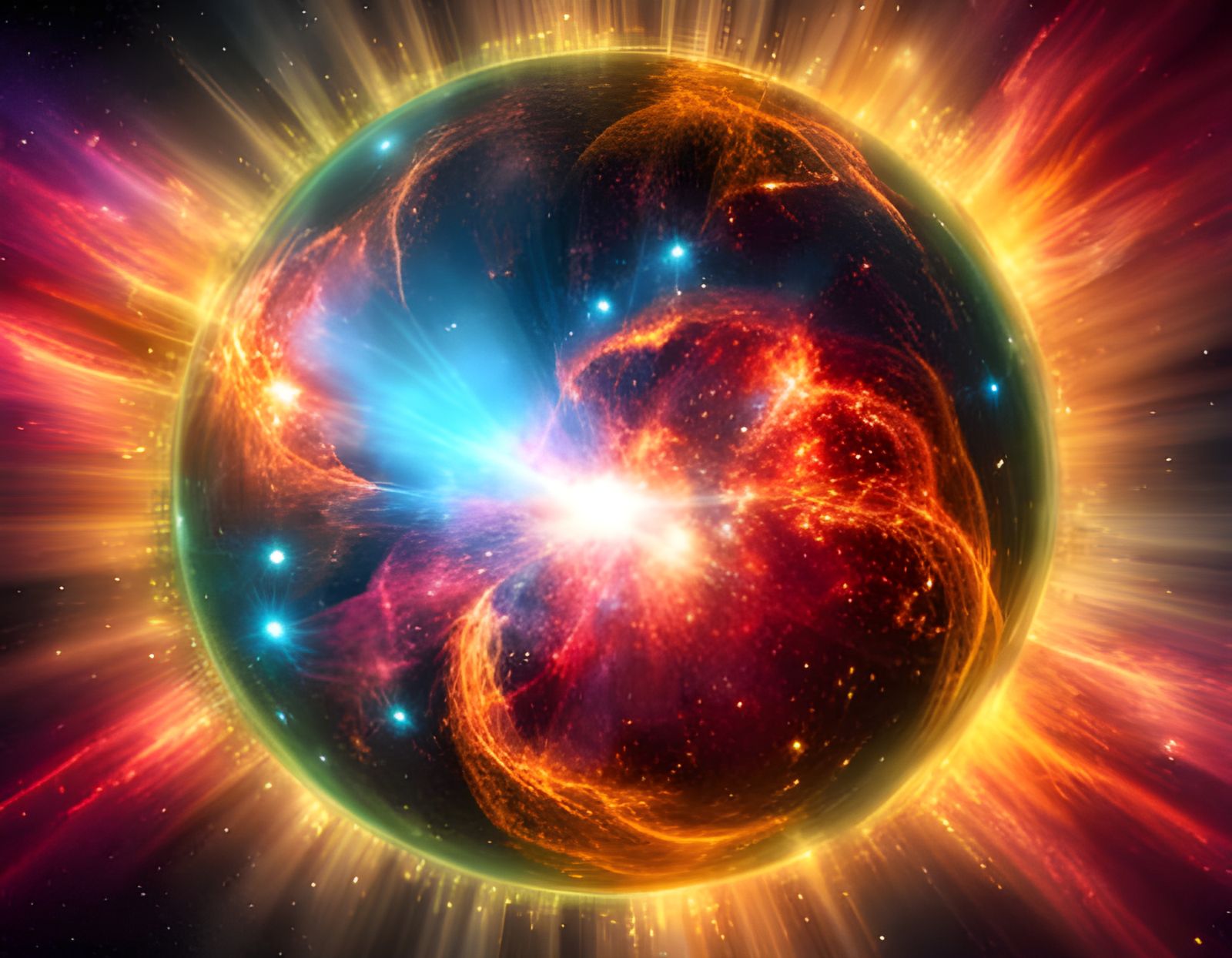 Exploding Star in Nebula in Photorealistic Style