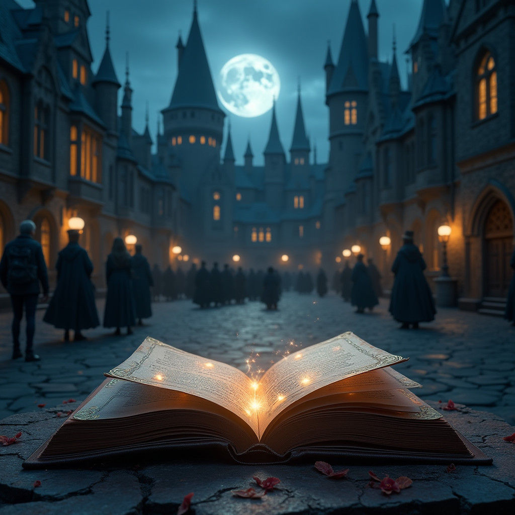 Magical Diary Tempts Hogwarts Students: Digital Art