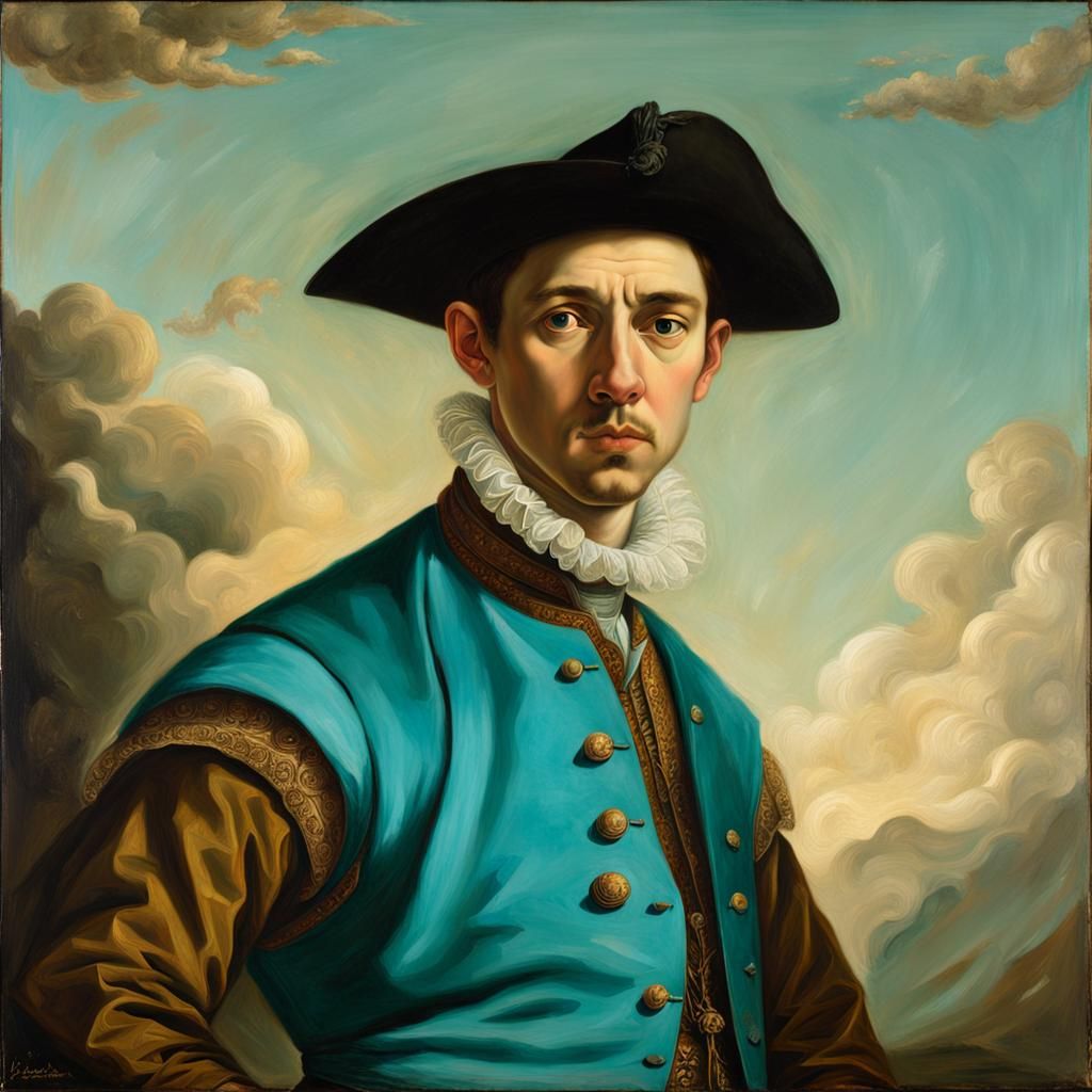 Striking Portrait of a Young Man in Baroque Style