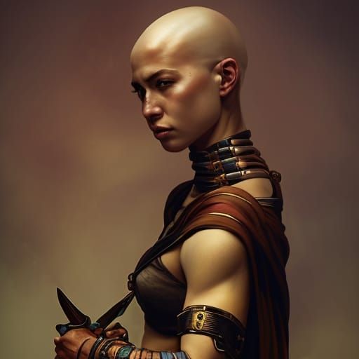 Shoanti Barbarian Portrait in Hyperdetailed Style