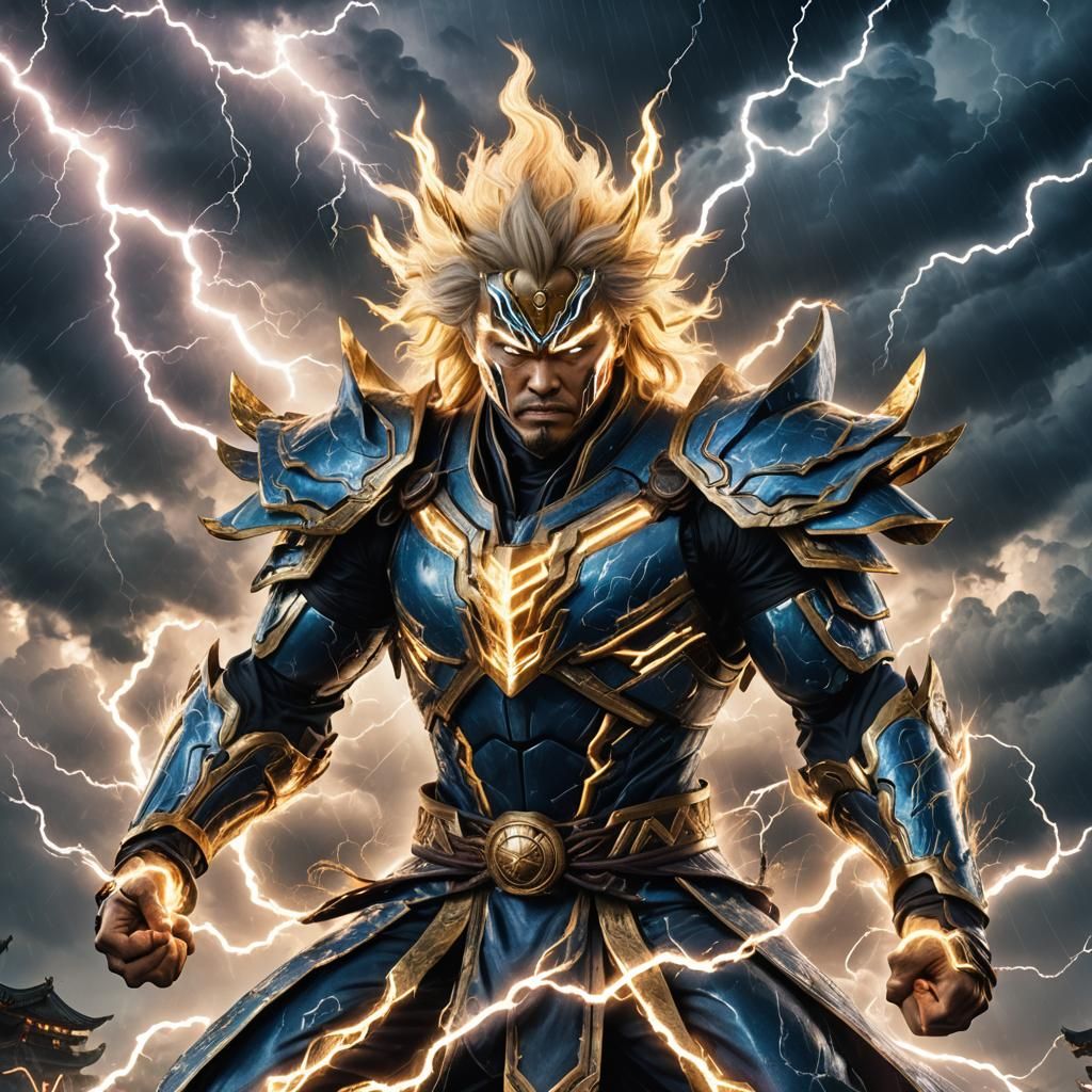 Raiden: Fantastical Storm God Digital Art