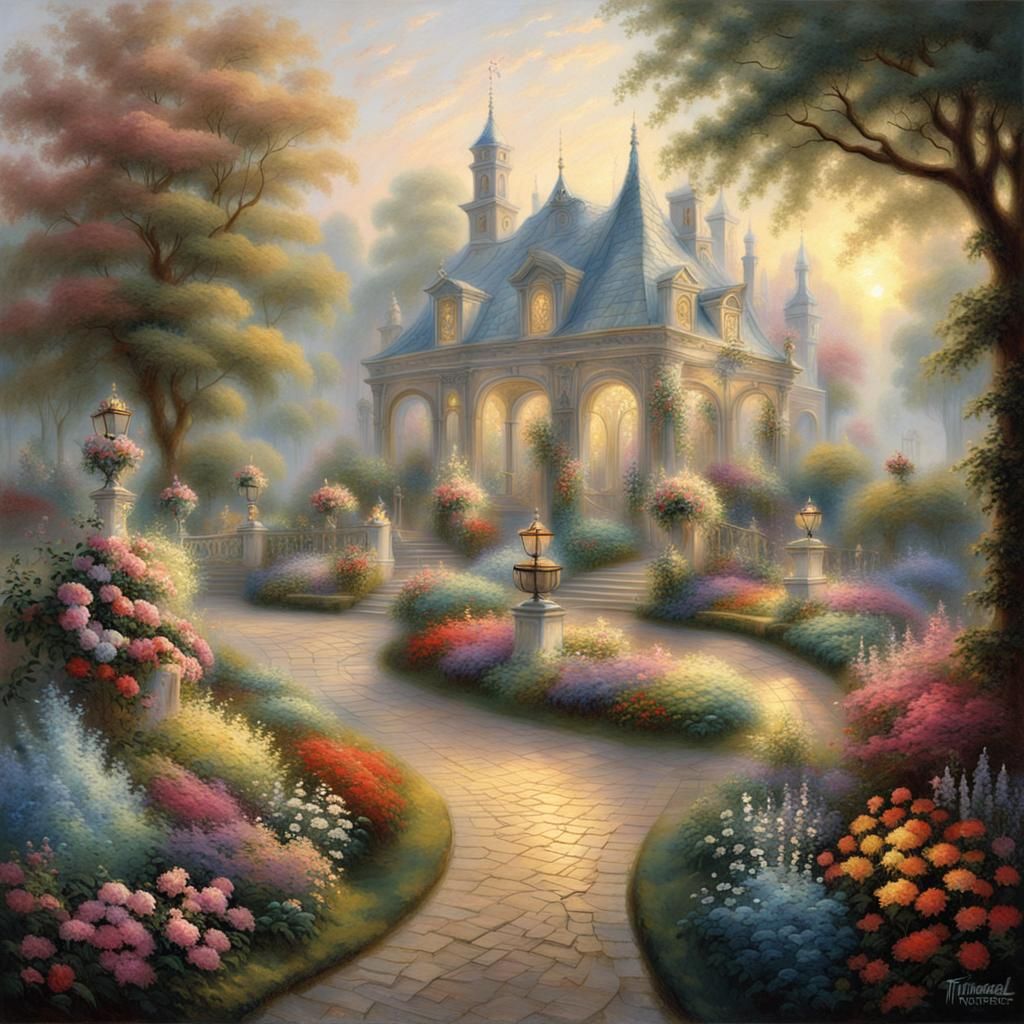 Rococo Garden with Ethereal Mist