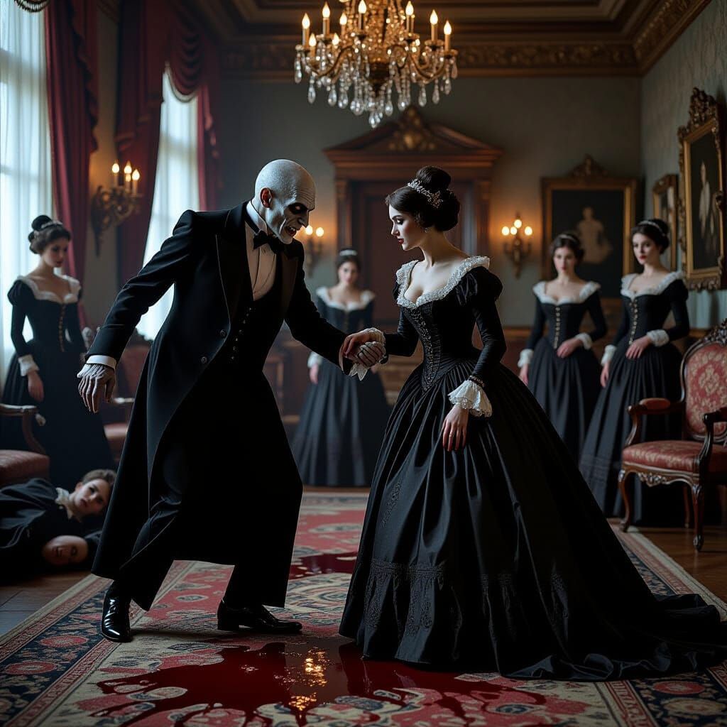 Count Orlok Attacks in Opulent Room