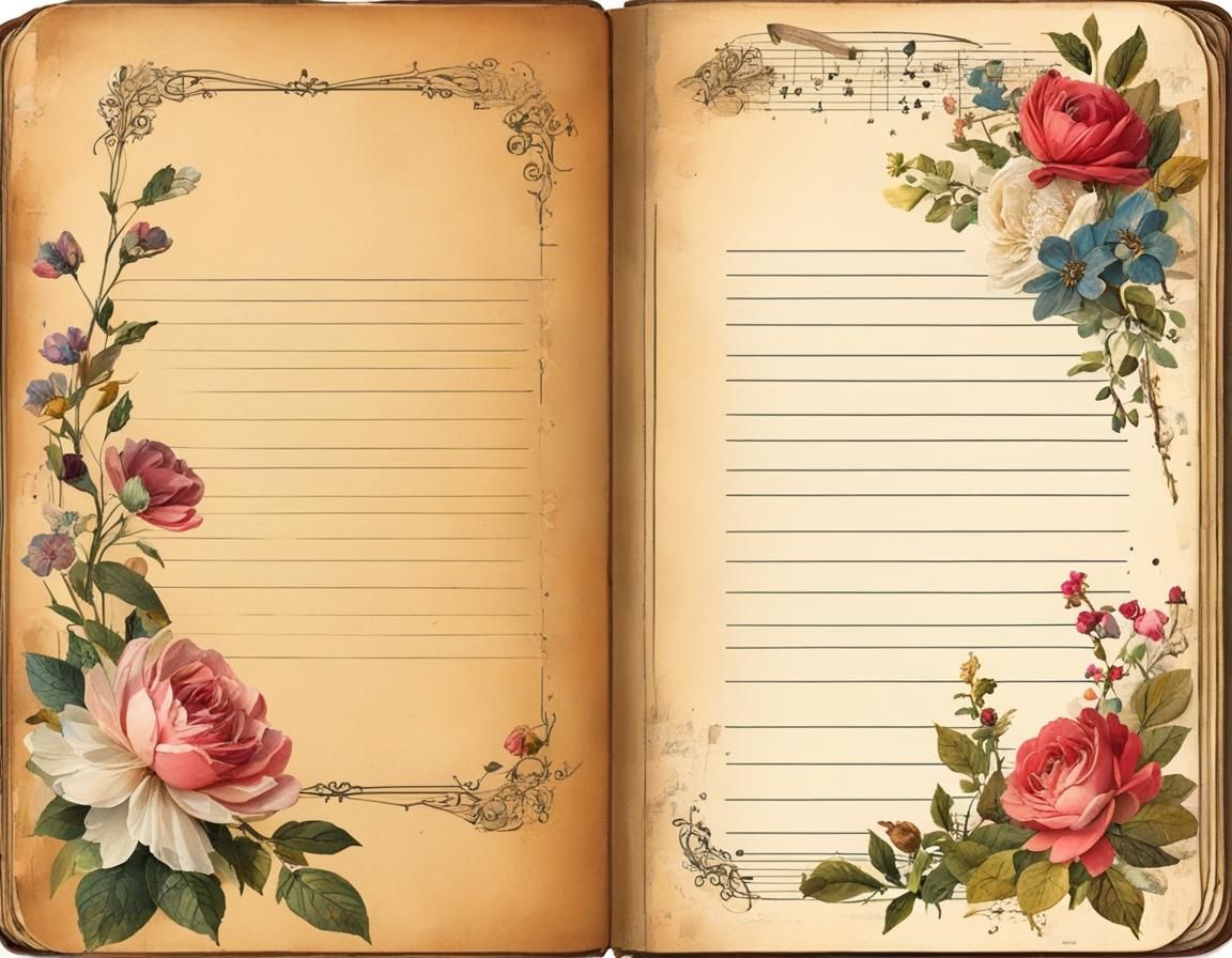 Detailed Vintage Journal Mixed Media Collage