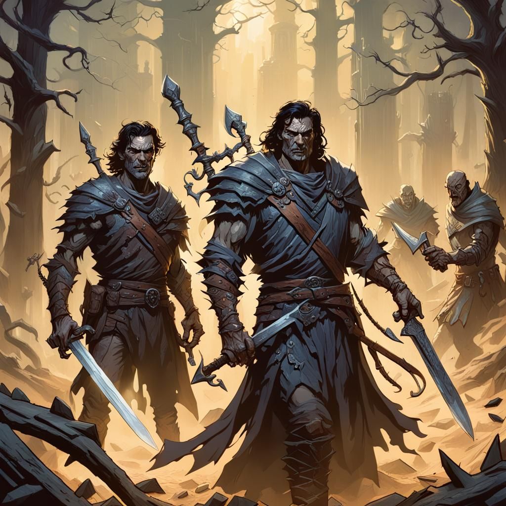 Ents with Scorpion Dagger in Magic the Gathering Style