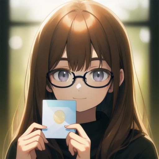 Teenage Girl with Birthday Card: Soft Focus Portrait