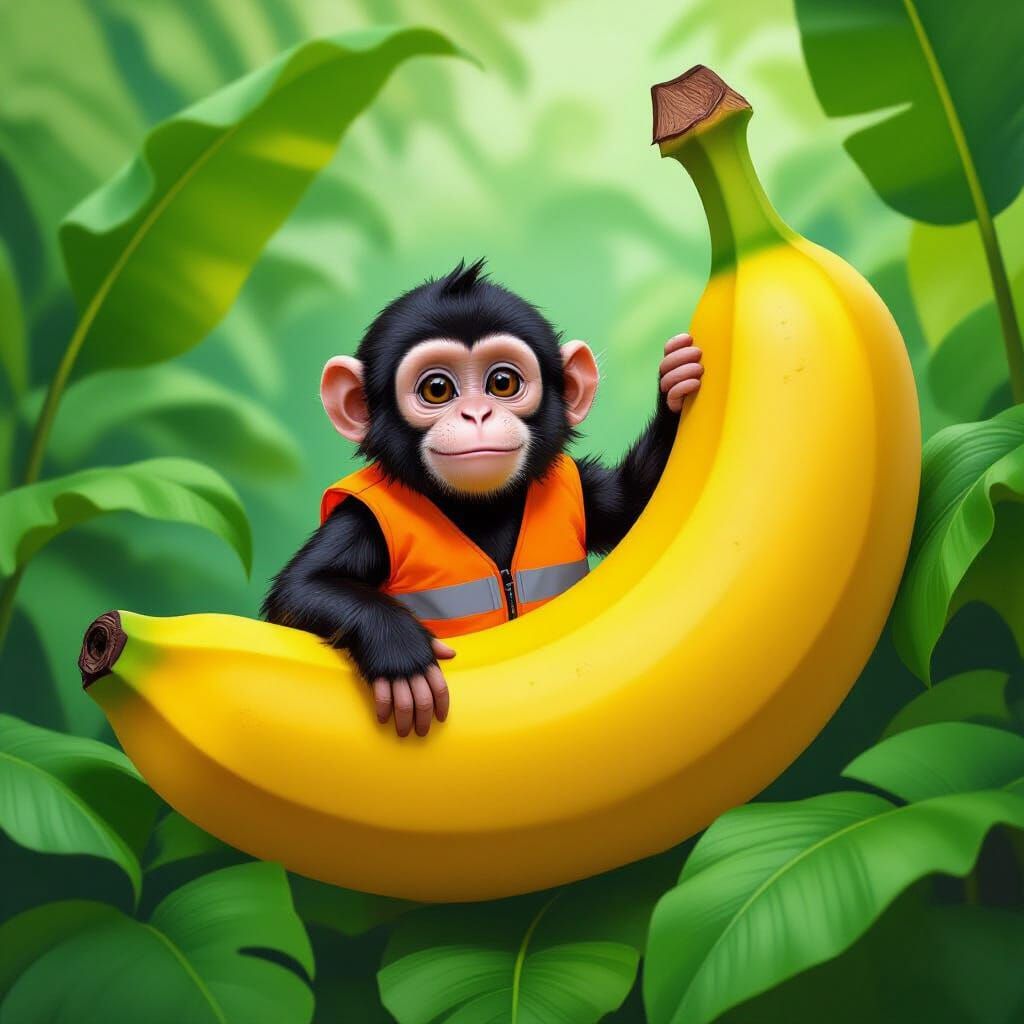 Monkey's Banana Predicament: A Whimsical Illustration