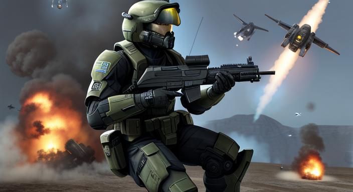 ODST Orbital Drop Shock Troopers in Futuristic Battle