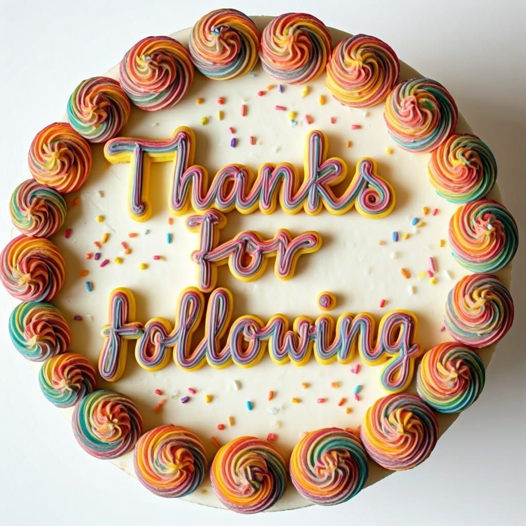 Rainbow Cake Says Thanks For Following
