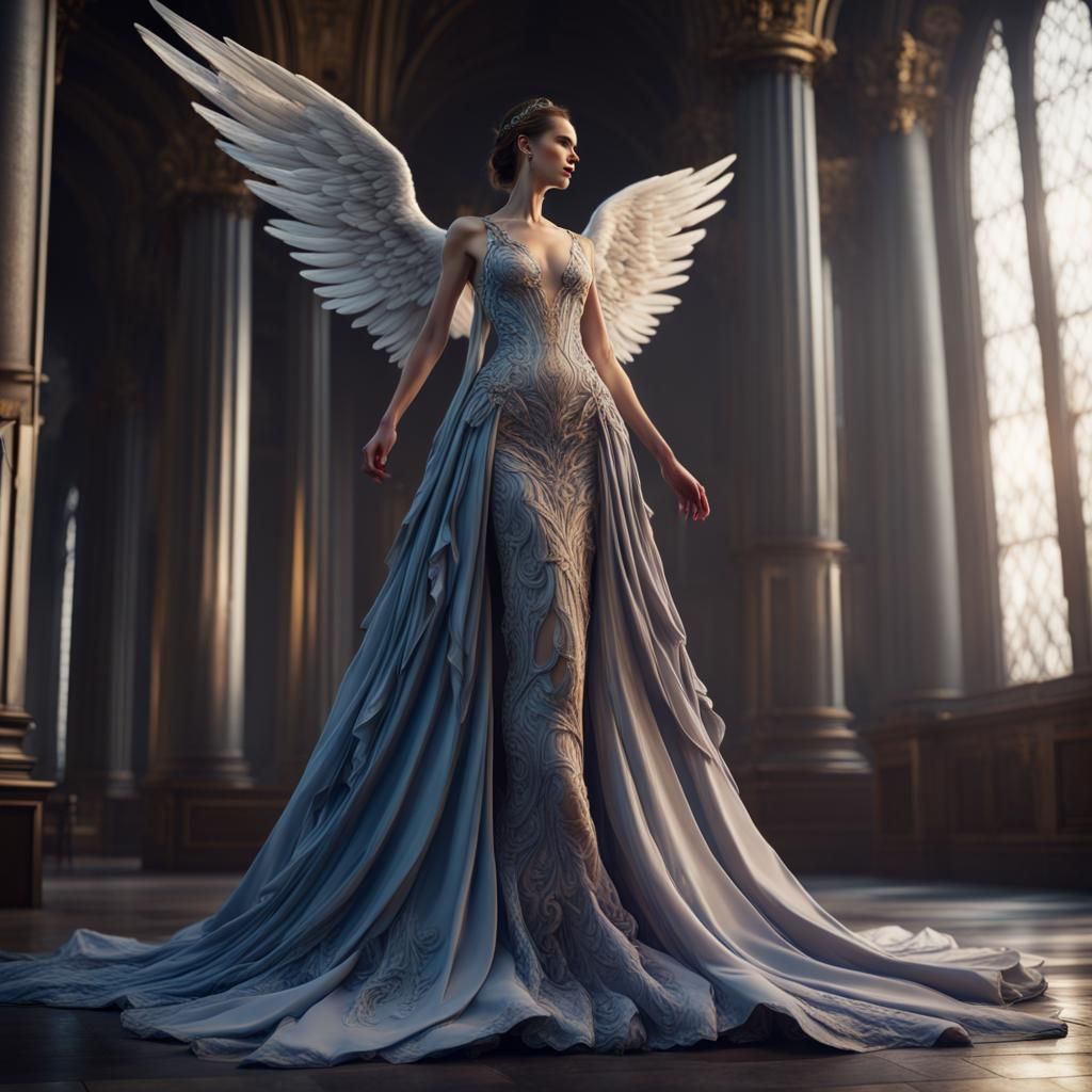 Angel Couture Gown: Detailed Matte Painting