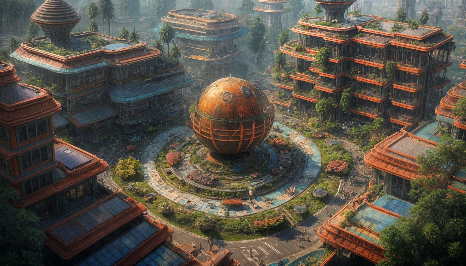 Biopunk Philippines Landscape with Regenerative Technology