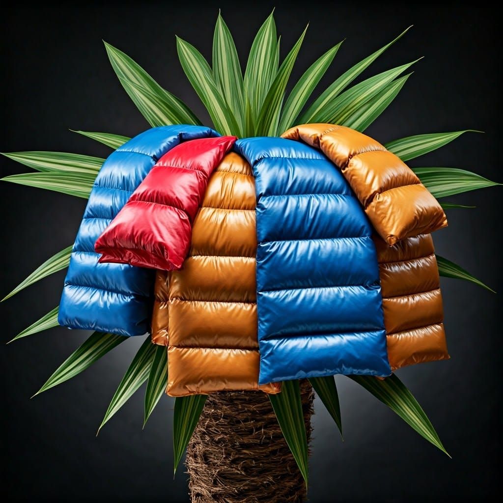 Down jacket sleeve leafs