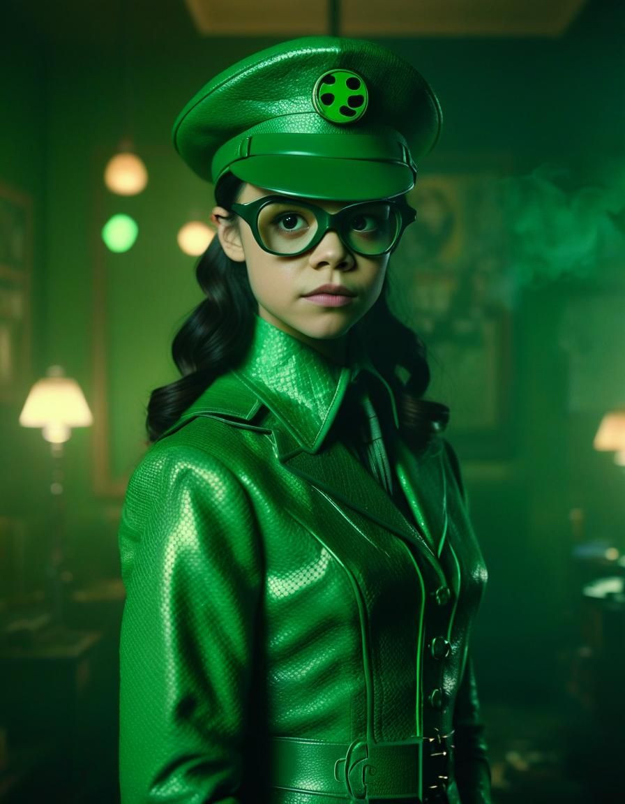 Jenna Ortega as The Riddler in Detective Film Noir