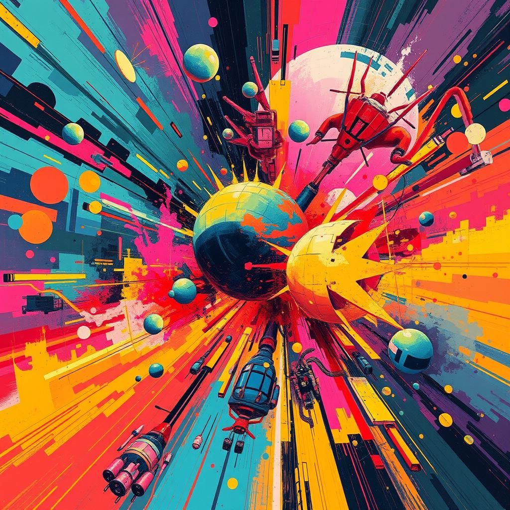 Explosion of Color: A Futuristic Abstract Illustration
