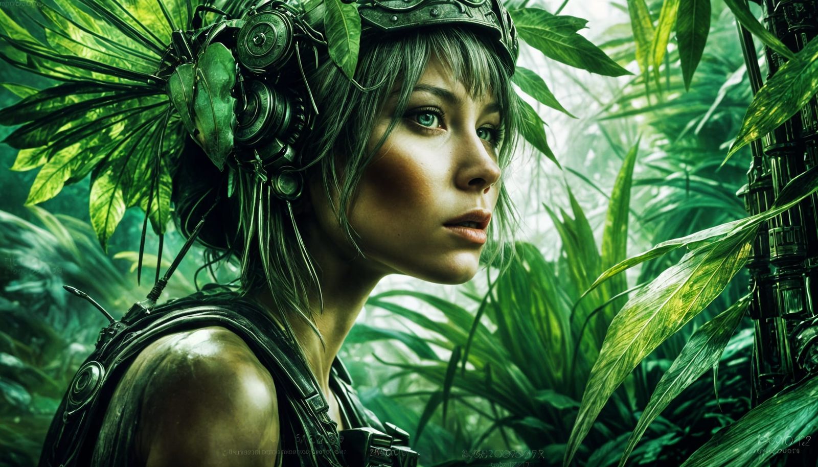 Lush Green World: Digital Watercolor Splash Art