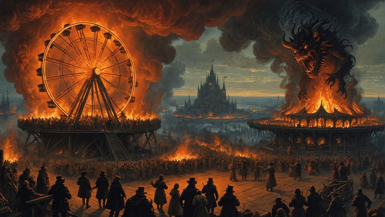 Hellish Carnival with Demons and Fire
