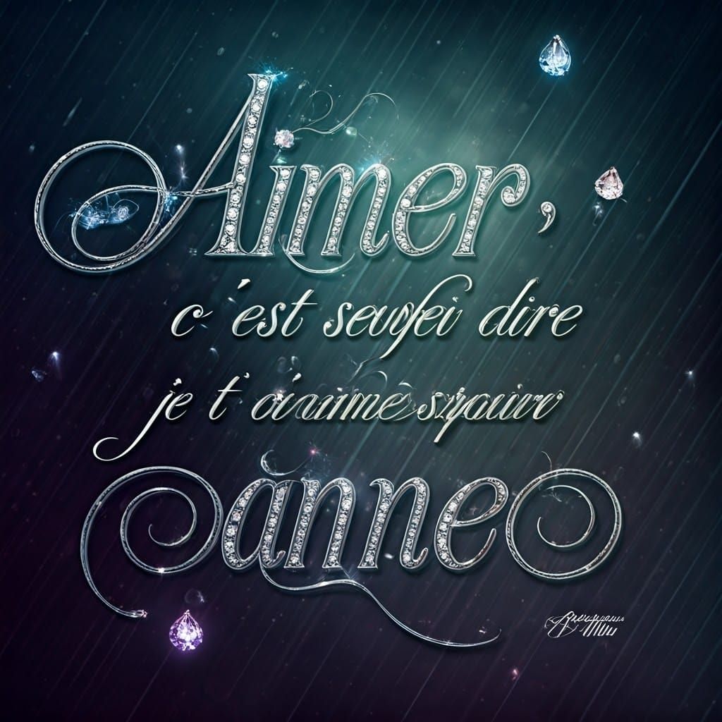 Victorian Calligraphy: Love Without Speaking, Art Nouveau St...