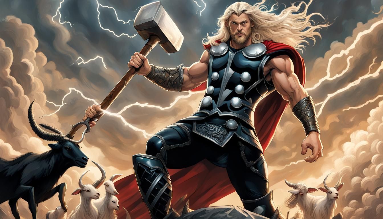Thor as Armored Knight in Comic Book Art