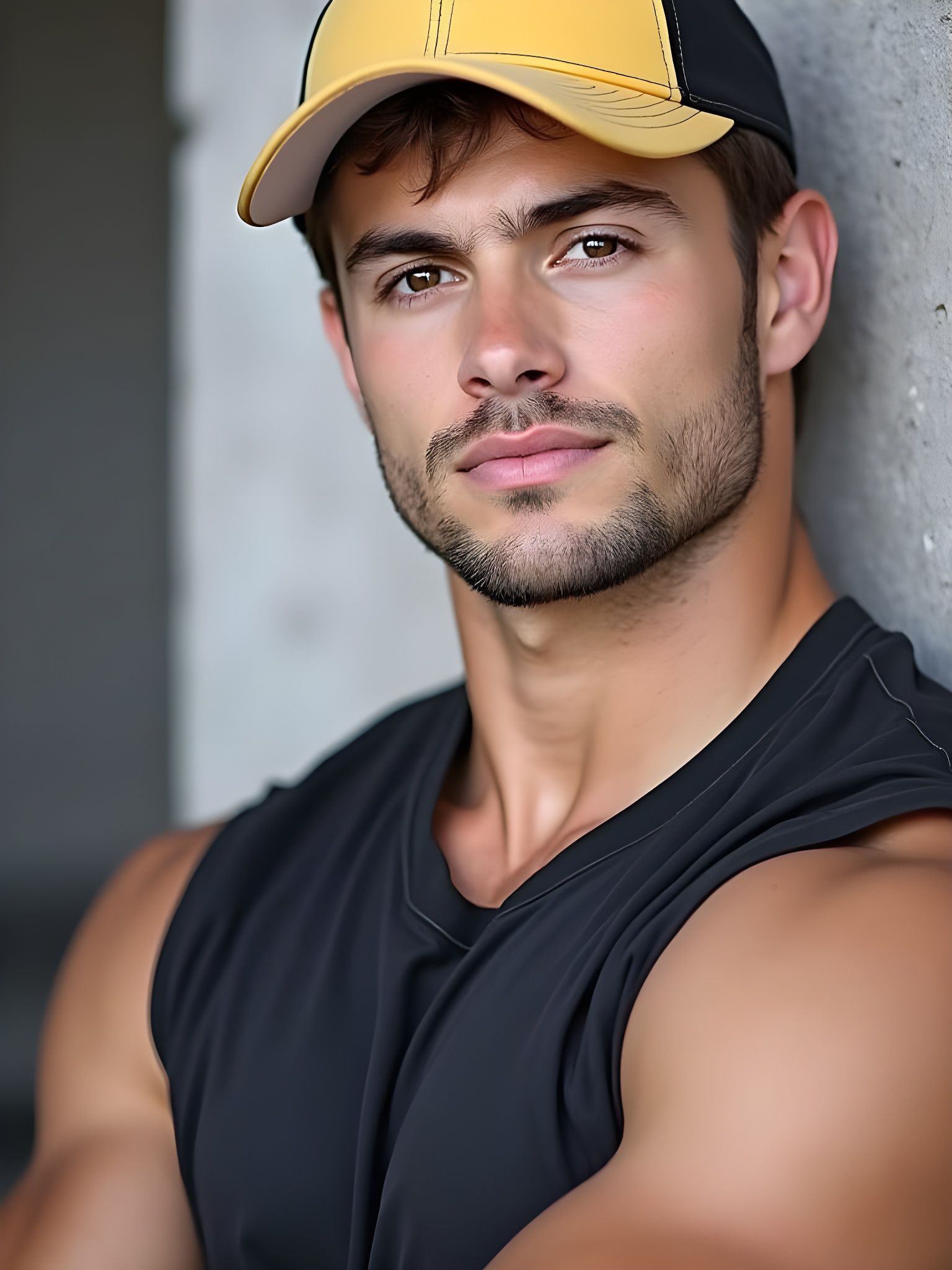 Portrait of a Muscular Man in Athletic Wear