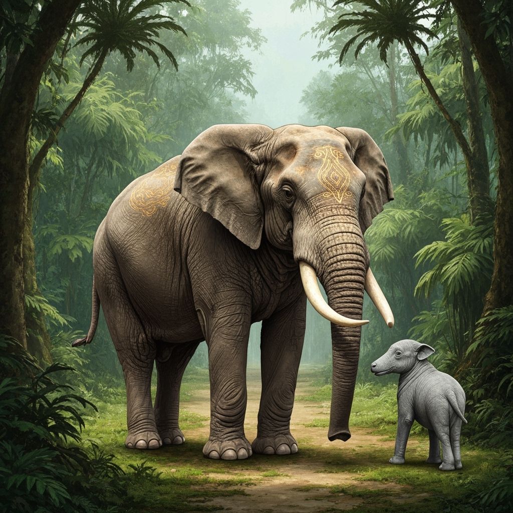 Magical Primitivism Elephant in Rainforest