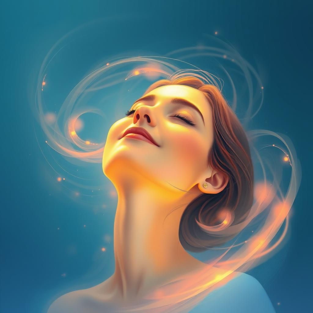 Serene Woman in Dreamy Anime-Inspired Light
