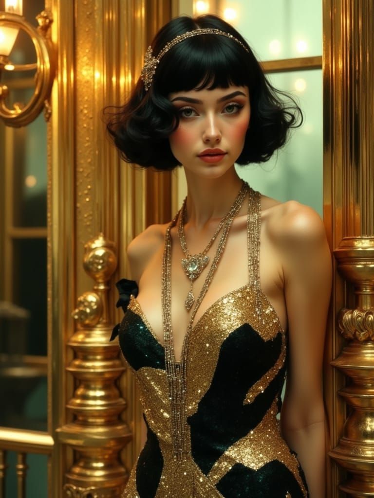 Art Deco Showgirl Portrait in 1930s Style