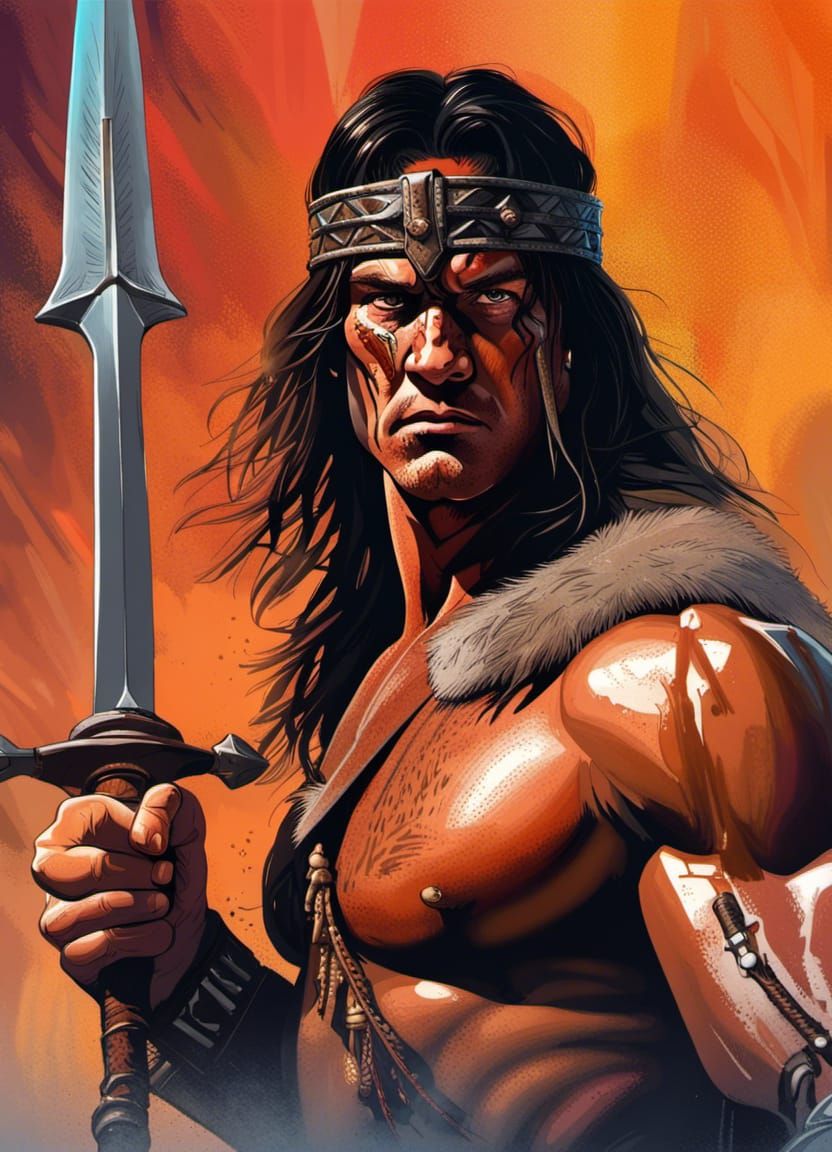 Hyperrealistic Conan the Barbarian Concept Art