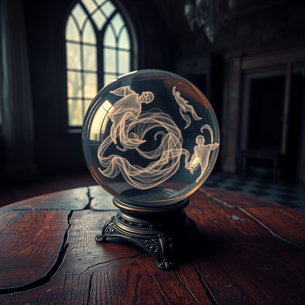 Ethereal Orb Unleashes Spirits in Decayed Mansion