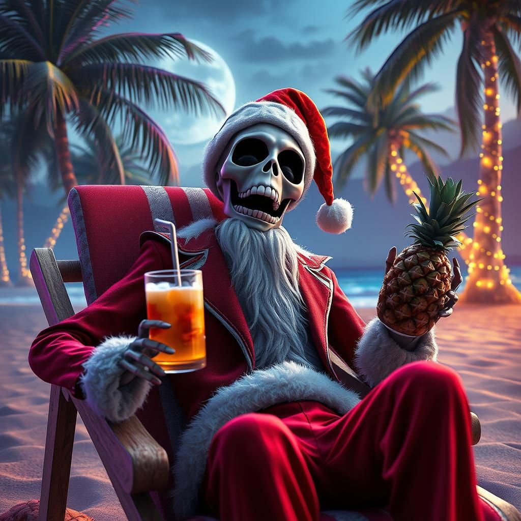 Jack Skellington as Santa on Tropical Holiday