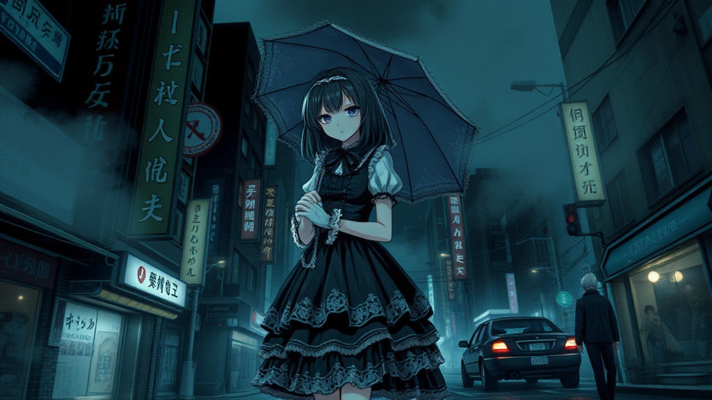 Gothic Lolita in Death Note Manga Style