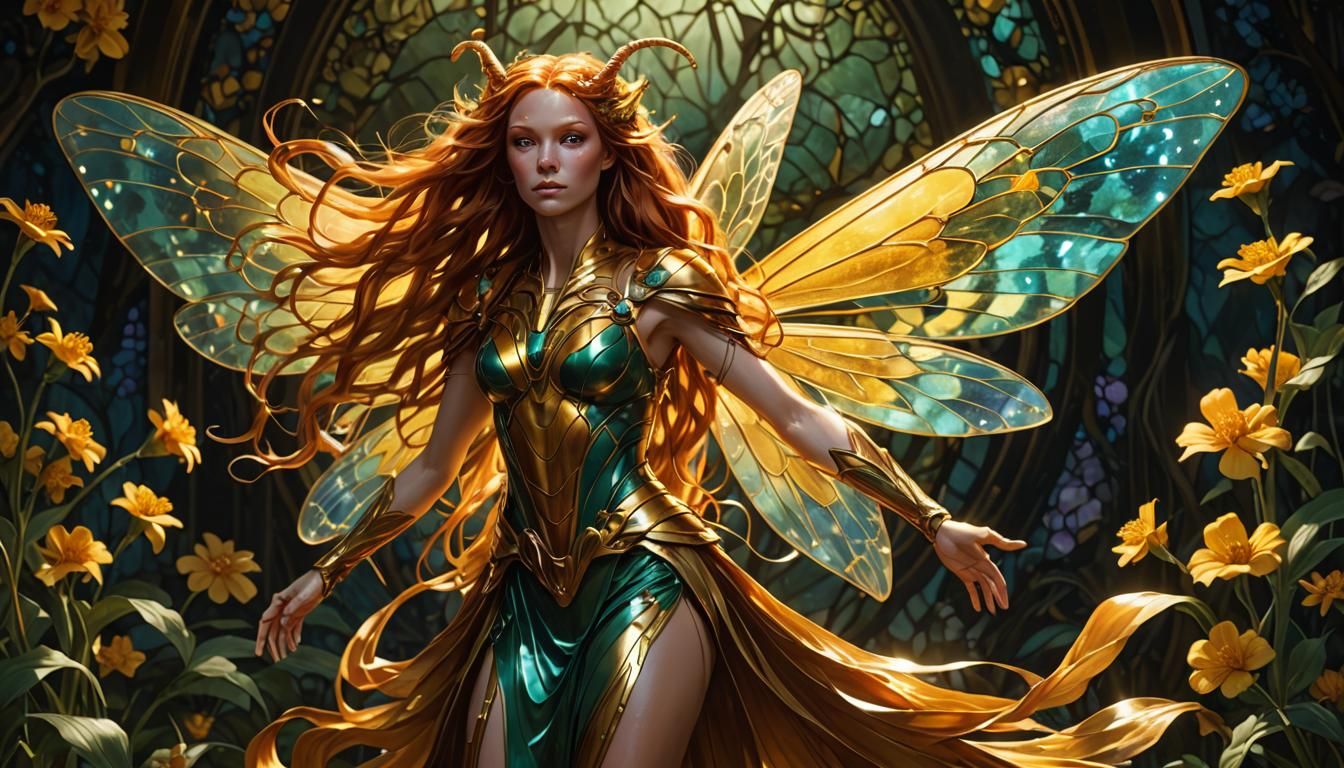 Hornet Fairy in Art Nouveau Style