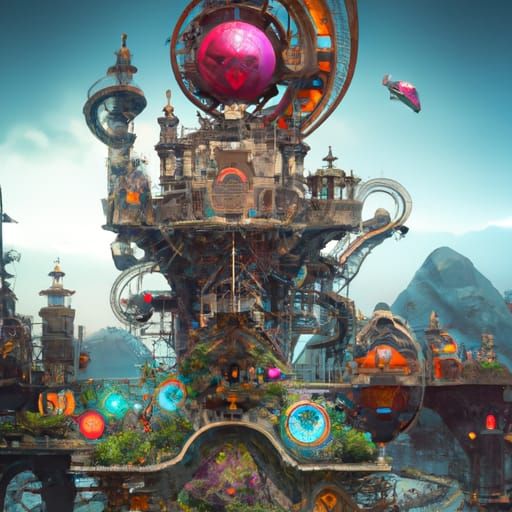 Fantastical Matte Painting with Intricate Details