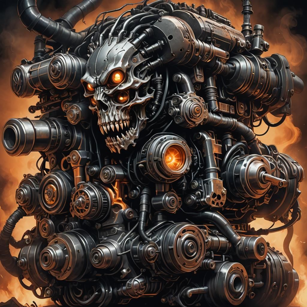 Menacing Car Engine Transforms Into Monster