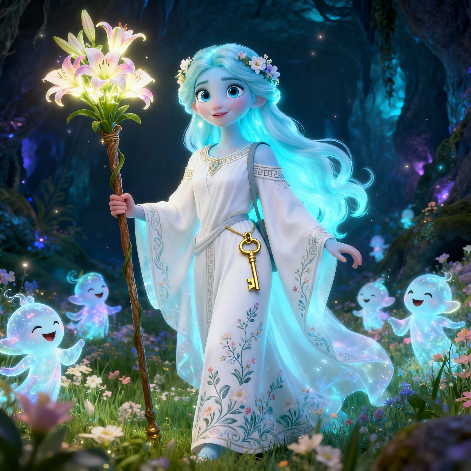 Aidia Greek Goddess in Disney Pixar 3D Cartoon Style