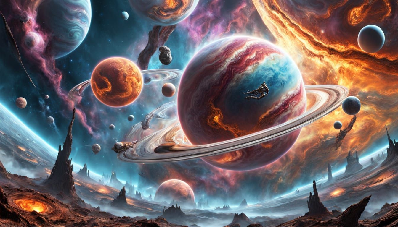 Surreal Galactic Vortex in Hyper-Realistic Digital Art