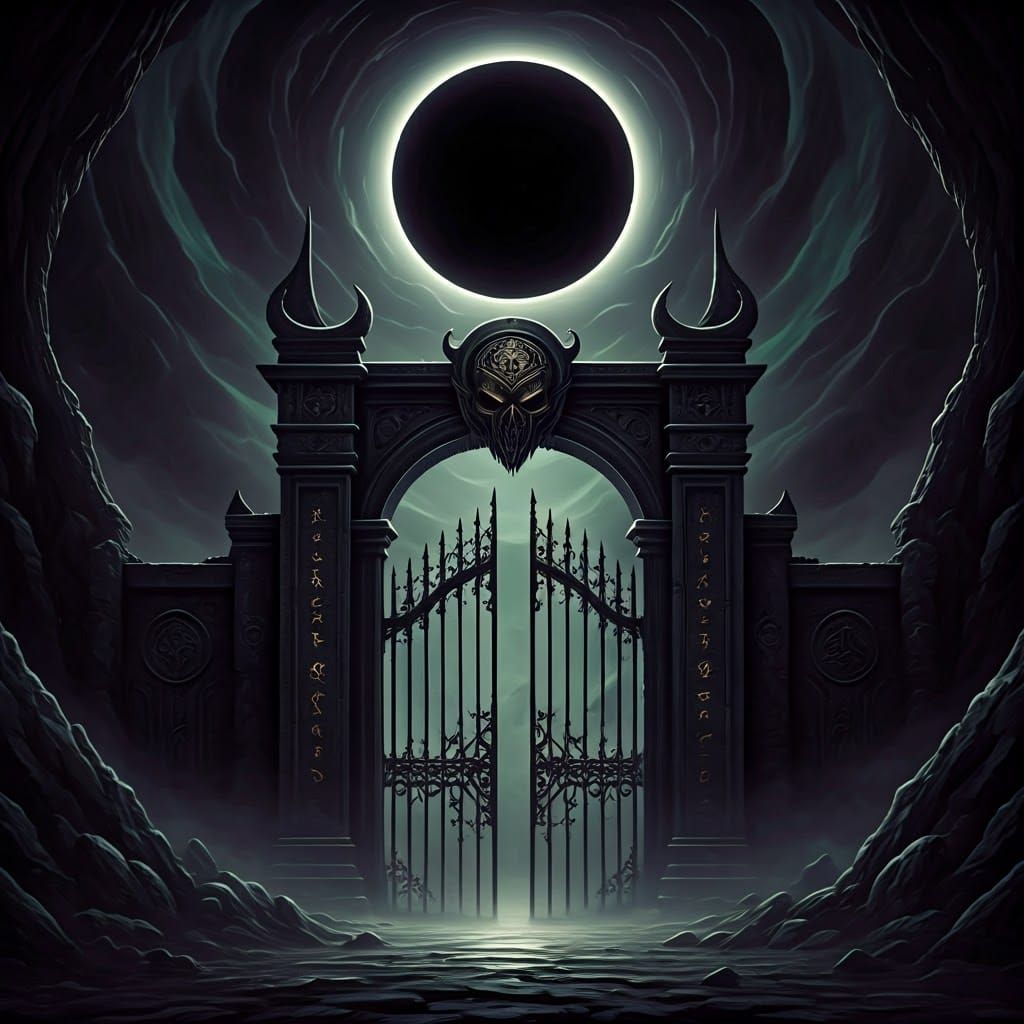 Ethereal Black Moon Over Underworld Gates