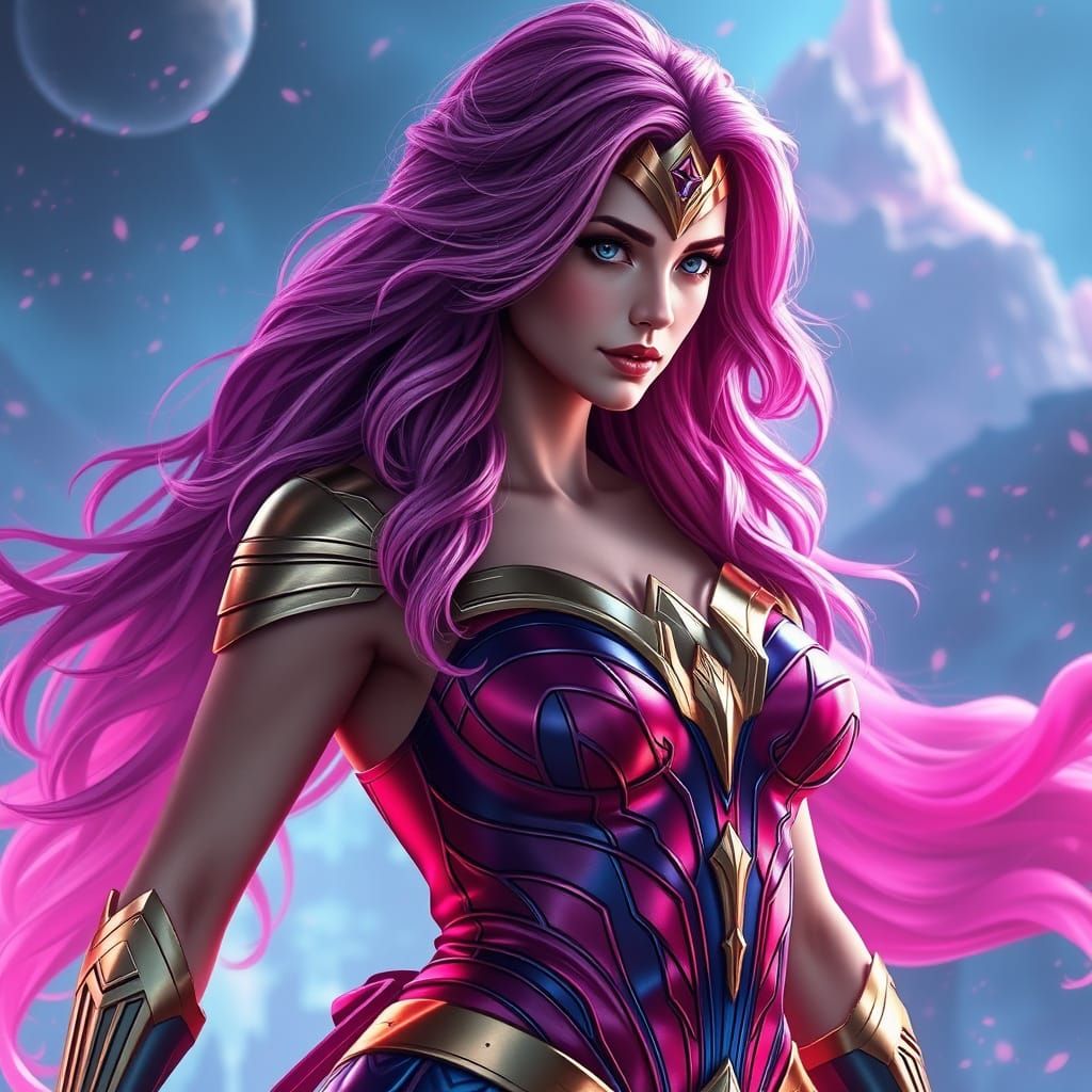Wonder Woman Aurora in Vibrant Pink and Blue