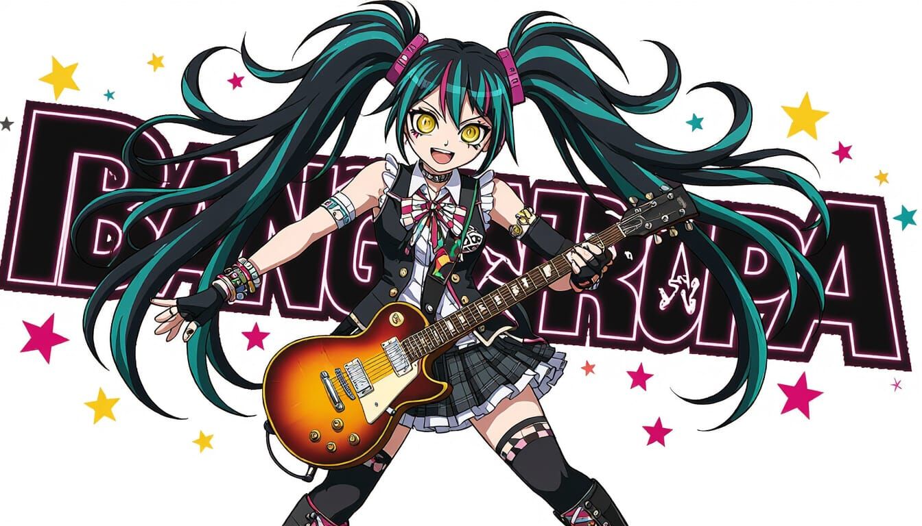 Ibuki Mioda Rockstar Pose Anime Style