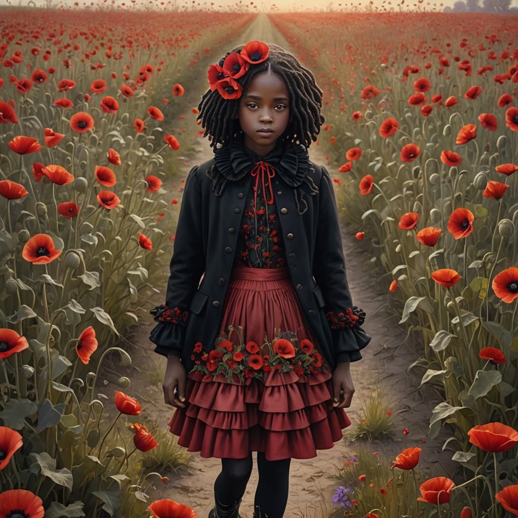 Poppy Queen Portrait in Pop Surrealist Style