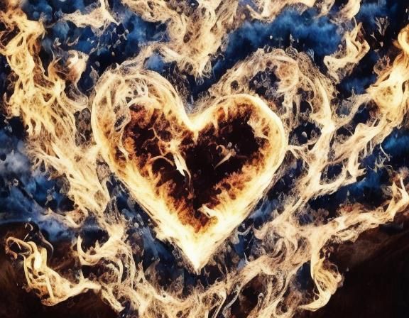 Flaming Heart Symbolizes Undying Love